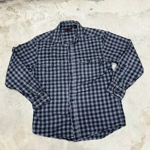 Wolverine Plaid Flannel‎ Shirt Long Sleeve Button Up Men M M Cotton Made India